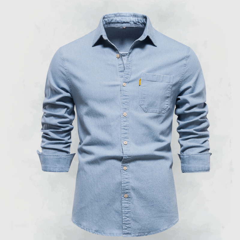 Carmine® | Camicia denim in cotone cucita a mano