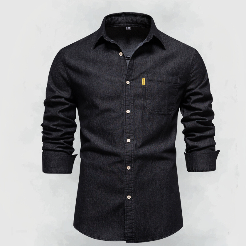 Carmine® | Camicia denim in cotone cucita a mano