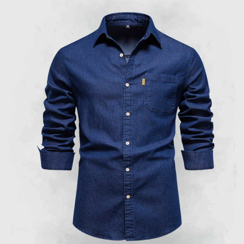 Carmine® | Camicia denim in cotone cucita a mano