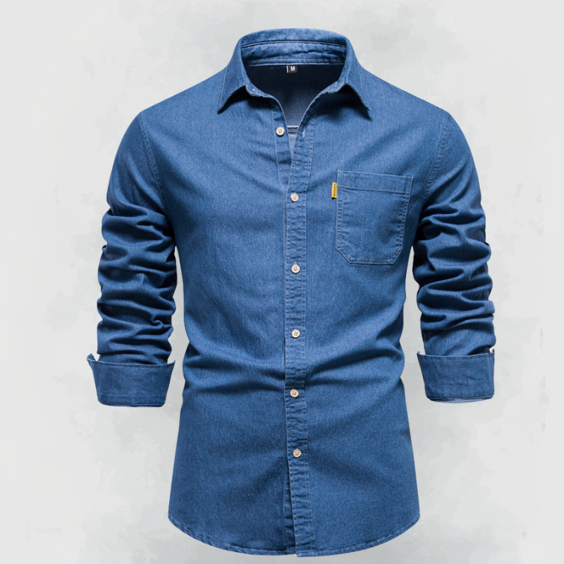 Carmine® | Camicia denim in cotone cucita a mano